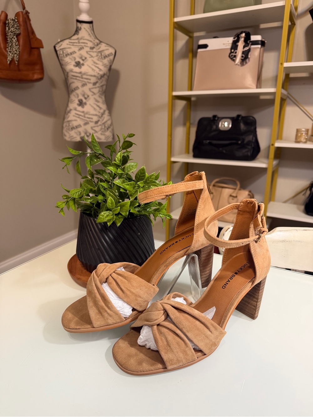 Lucky Brand Nacito Suede Block Heels Size 6.5